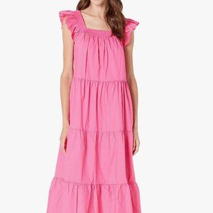 English Factory Ruffle Detail Midi Dress